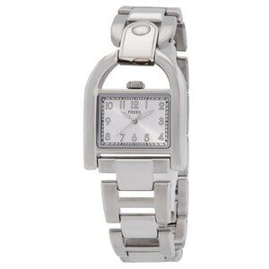 NWT Authentic Fossil Harwell Quartz Silver Dial Women's Watch